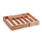 Zeller 24046 Cutlery Tray Extendible Rubber Tree/Melamine Approx. 31.5-50 x 38 x 6 cm