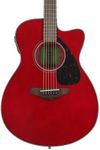 Yamaha FSX800C Small Body Solid Top Cutaway Acoustic-Electric Guitar, Ruby Red