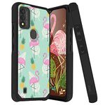 TJS Compatible for Wiko Voix Phone Case, Dual Layer Hybrid (Magnetic Mount Friendly) Shockproof Drop Protection Impact Phone Cover Case for Wiko Voix U616AT (Flamingo)