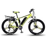 26'' Electric Bikes, Mens Mountain Bike, Magnesium Alloy Ebikes Bicycles, with Removable Large Capacity Rechargeable Battery 36V 240W, for Sports Outdoor Cycling Travel Commuting,Yellow,13AH