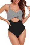 Vozobi Women's One Piece Swimsuits Tummy Control Cutout High Waisted Bathing Suit Wrap Tie Back 1 Piece Swimsuit