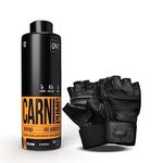 QNT CARNIPUMP, Instant Energy Drink with Gloves | Fat Loss Liquid Pre-Workout, Builds Muscle & Fast Recovery (Navel Orange, 1 L)