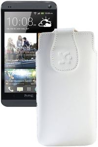 Suncase Leather Case for HTC One M07 in White