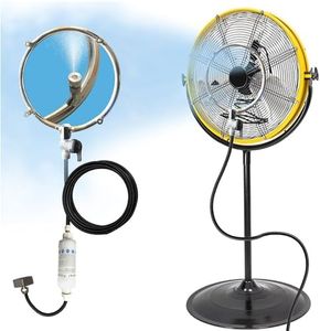 FYHERBS Stainless Steel Outdoor Misting Fan Kit for a Cool Patio Party Garden Breeze.Water Mister Spray for Cooling Outdoor,Detachable Brass Misting Nozzle,26FT Misting Line + Fit to Any Outdoor Fan