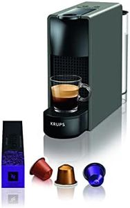 Nespresso Mini macchina da caffè a capsule Krups XN110BRD Essenza | 0,6 L | 19 bar | modalità risparmio energetico | grigio | classe energetica A