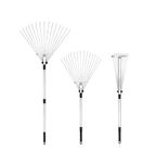 Singhal Adjustable Telescopic Metal Rake, Expanding Handle, Garden Leaf Rake, Lawn and Yard Clean Up Tool, Agriculture Rakes