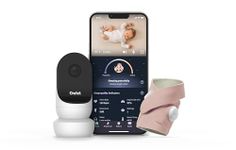 Owlet Dream Duo 2 Smart Baby Monitor - 1080p HD Video Baby Monitor with Dream Sock - Baby Foot Monitor and Sensor Tracks Heartbeat and Oxygen Levels in Infants and Newborns, Rose