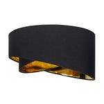 MiniSun Modern Black and Gold Double Layer Easy Fit Living Room Bedroom Ceiling Pendant Light Shade