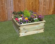 Parcel in the Attic Raised Bed Planter Wooden Timber Grow your own Vegetables Garden Allotment (Sleeper Raised Bed 90x90x45cm)