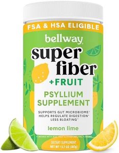 Bellway Super Fiber Powder + Fruit, Sugar Free Organic Psyllium Husk Powder Fiber Supplement for Regularity, Bloating Relief & Gut Health, Non-GMO, Plant-Based, Lemon Lime (13.7 oz)