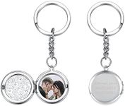 Personalized Master Custom Photo Locket Pendant Keychain That Holds Pictures Stainless Steel Keychain for Women Mother’s Day BirthdayValentine's Day Birthday Memorial Gift