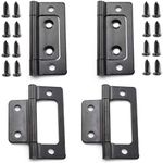 SDTC Tech 4-Pack Non-Mortise Door Hinges Bifold Butt Cabinet Hinges with Screws for Furniture Windows Cupboard etc. - 2 x 0.9 Inch, Black