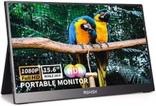 Portable Monitor ReHisk 15.6'' FHD 1080P Laptop Monitor IPS Eye Care Computer Display HDMI USB-C VESA Travel Monitor with Smart Cover&Dual Speakers, External Monitor for Mac PC Phone PS4/5 Xbox Switch