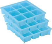 XUEBIN Ice Tray for Freezer 9 Cubes Tray Set of - 3 Refrigerator Ice Tray Box | Ice Cube Maker Flexible & BPA Free (Multi-Color)