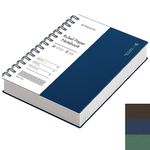 EMSHOI A5 Notebook College Ruled, Spiral Notepad 150 Sheets/300 Pages, 100gsm, PVC Cover, Sticky Notes, Pocket, Pen Loop, Ruler, Bookmark, Lined Journal for Women Men Writing, 14.5 x 21cm, Blue