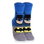 Bonjour Unisex Full Length Batman Superhero Character Socks - Blue/Grey