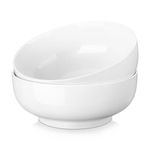 MALACASA Large Soup Bowl, 3400ML Salad Bowl Set of 2, Porcelain White Serving Bowl Cereal Bowl Noodle Bowl Dessert Bowls Ramen Bowl Fruit Bowl, Microwave & Dishwasher Safe, Easy Clean