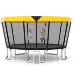 Goplus 15FT 16FT Outdoor Trampoline, ASTM Approved Recreational Trampoline with Non-Slip Ladder, Enclosure Net & Anti-Rust Coating for Kids, Adults, Family Backyard Fun, 500LBS Weight Capacity (15FT)