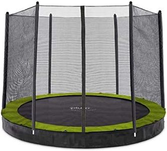 Plum Unisex's 27557 8ft Circular In Ground Trampoline with Enclosure, Black/Yellow