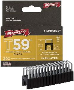 Arrow 591168BL Genuine T59 Insulated 1/4-Inch Leg Length, 1/4-Inch Crown Size, Staples, Black, 300-Pack