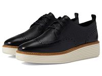 Cole Haan Women's OriginalGrand Platform Wingtip Oxford, Black/Ivory, 9