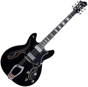 Hagstrom Viking Semi-Hollow Electric Guitar - Black Gloss