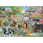 The House of Puzzles - Horseshoe Farm Jigsaw - Big 250 Piece Jigsaws For Adults & Kids, Extra Large Pieces, Artist Illustrated, Scenic Landscape, Deluxe Puzzle Gifts