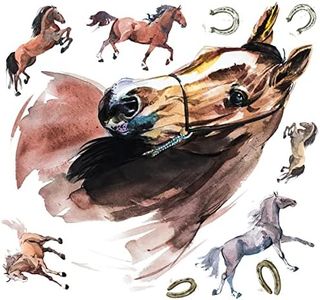 RoomMates RMK5152GM Watercolor Wild Horses Peel and Stick Giant Wall Decals