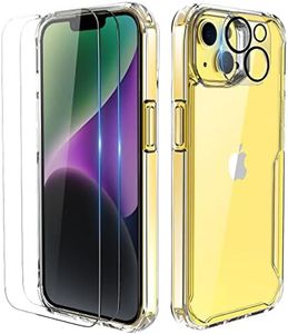 ORETech 【4 in 1】 for iPhone 14 Plus Case Clear,with 2 x Tempered Glass Screen Protector,Camera Lens Protector,Crystal Clear Shockproof Protective Phone Case for iPhone 14 Plus 2022,Clear