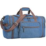 FATMUG Overnight Travel Duffel Weekender Polyester Bag For Men & Women - Large Expandable (Navy Blue 40-47L, Travel Duffle)