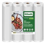 Kitboodle 4 Rolls 11''x25' Vacuum Sealer Bags(100ft), Commercial Grade Food Saver Bags for Meal Prep, Sac Sous Vide Alimentaire, Vacuum Seal Bags, Heavy Duty, BPA Free