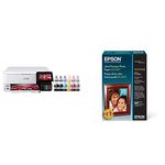 Epson EcoTank Photo ET-8500 Wireless Color All-in-One Supertank Printer with Scanner, Copier, Ethernet and 4.3-inch Color Touchscreen & S042174 Ultra Premium Photo Paper Glossy, 4x6, 100 Sheets Ink