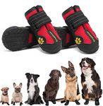 Expawlorer 8PCS Anti-Slip Dog Shoes - Waterproof & Stain Resistant Dog Booties with Reflective Straps for Outdoor Hiking, Dog Paw Protectors for Hot Pavement, Winter Snow, Fit All Breed Dogs