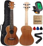Kulana Deluxe Concert Ukulele, Mahogany Wood with Binding and Aquila Strings + Gig Bag
