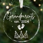 Grandparents Gifts - First Time Grandparents Gifts - Grandma Gifts, Grandpa Gifts - Baby Announcement, Pregnancy Announcement Ornament for New Grandma - Grandpa Grandma To Be Ornament - Glass Ornament