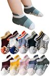 Baby Toddler Non-Slip Socks Unisex Boy Girls' Socks Non-Skid Grips Ankle Sock, 10 Pairs, 1-3T