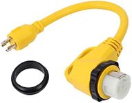 ONETAK L14-30P to SS2-50R 1.5FT Right Angle 90 Degree 120V/240 30 Amp 4 Prong Male to 4 Prong Twist Lock Receptacle Generator RV Marine Shore Boat Power Cord Adapter