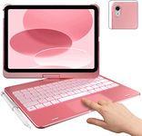 typecase Flexbook Touch Keyboard case for iPad 10th Generation (2022) -10.9 Inch, Multi Touch Trackpad, Exclusive 10-Colors Backlit, 360° Rotable, Pencil Holder, Wireless Keyboard Case (Rose Gold)