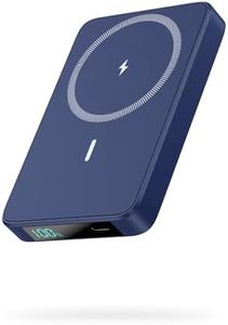 HETP Batterie Externe Magnétique sans Fil 10800mAh, PD 20W Charge Rapide Power Bank avec USB-C Entrée & Sortie écran LED Chargeur Portable Compatible avec MagSafe, iPhone 16/15/14/13 Serie - Bleu
