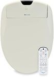 Brondell Swash 1400 Luxury Bidet Toilet Seat, Fits Elongated Toilets, Biscuit - Dual Stainless-Steel Nozzles with Nozzle Clean+, Warm Air Dryer, Ambient Nightlight