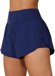 ATTRACO Women Bathing Suit Shorts Tummy Control Swimsuit Bottom Navy Beach Shorts 3XL