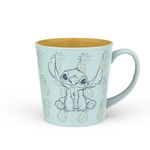 Zak Designs Disney Ceramic Coffee Mug for Hot Drinks at Home, Collectible Keepsake (15 oz, Stitch)