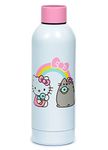 Puckator Pusheen & Hello Kitty - Stainless Steel Water Bottle - Cold for 24h and Hot for 12h - Metal Water Bottles with Cute Design - Double Walled Modern Thermos Flask - Bpa Free - 530ml BOT180