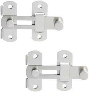Alise 2Pcs Flip Latch Gate Latches, 4 inch Heavy Duty SUS304 Stainless Steel Gate Hardware,Safety Door Lock for Barn Wood Fence, Sliding French Doors. MS9500LS-2P Brushed Nickel
