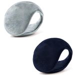 DENIMHOLIC Ear muffs for women, Ear muffs for men, Ear cover for winter, Ear Muffs/Ear Warmers (Pack of 2 : Grey + Navy)