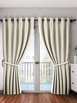 SpangleHomes Room Darkening Thermal Insulated Eyelet Noise Reducing Blackout Curtain, 1 Piece Only (4 x 7 Feet - Door, Cream)