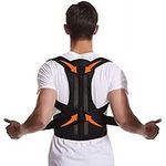 LUXRUB S-5XL Plus Size Posture Corrector Back Brace Women Men Students Teens Scoliosis Hunchback Correction Full Back Support Belt Shoulder Neck Brace Back Straightener (Color : Black, Size : L)