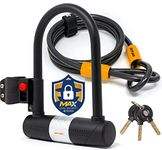 Bike U-Lock - Sigtuna Bike Lock Heavy Duty Anti-Theft with 4ft/1.2m Cable, Bicycle U-Lock with Sturdy Mounting Bracket for Mountain Bikes, Ebikes, Scooters