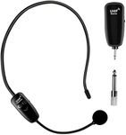 Tnnluku Wireless Microphone Headset, UHF Wireless Headset Mic, 2 in 1 Headset Mic＆Handheld Mic, 160 ft Range, 1/8''&1/4'' Output, for Mic Speakers, Amplifier, PA System(Not for Phone, Laptop)