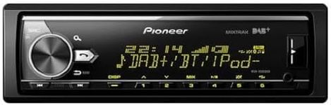 Pioneer MVH-X580DABAN with DAB Antenna, 1DIN Car Radio with DAB+, RGB, German Menu Navigation, Bluetooth, USB, AUX Input, iPod/iPhone Direct Control, Hands-Free Kit, Smart Sync